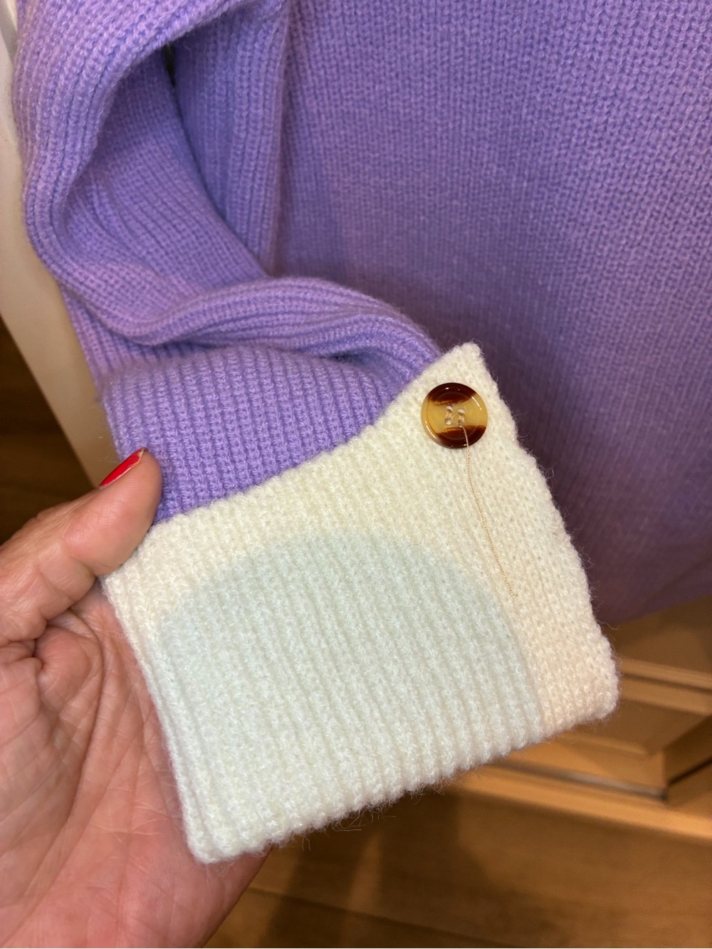 Lilac Lace-Up Knit Sweater - Women - Picture 3 of 5